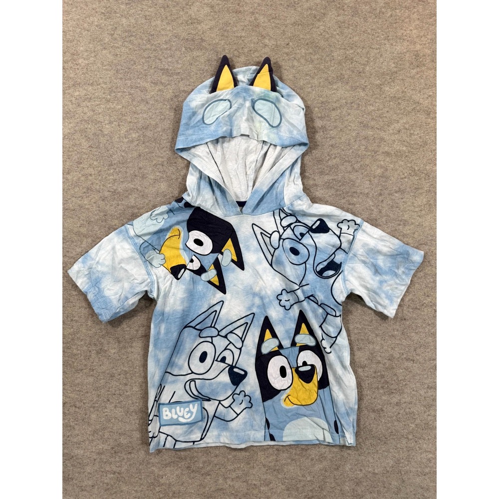 Bluey Cosplay Hooded T Shirt Kids 5 Multi Tie Dye Bluey Graphic Logo Pullover